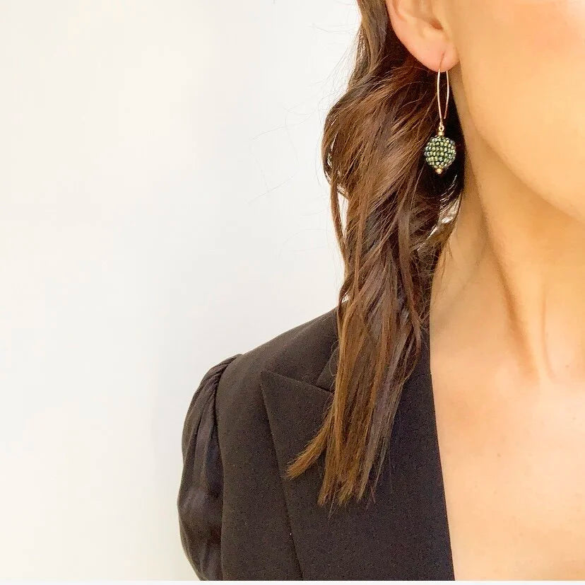 Green Cluster Earrings