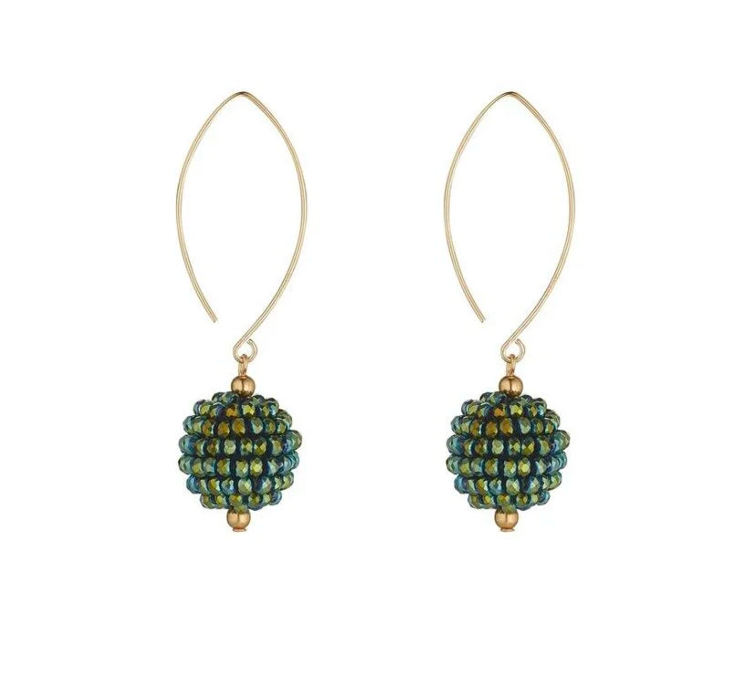 Green Cluster Earrings