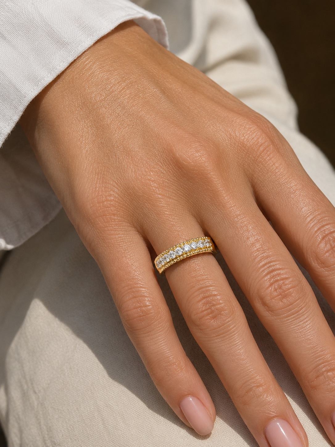 9ct Gold  Fancy Gold Band