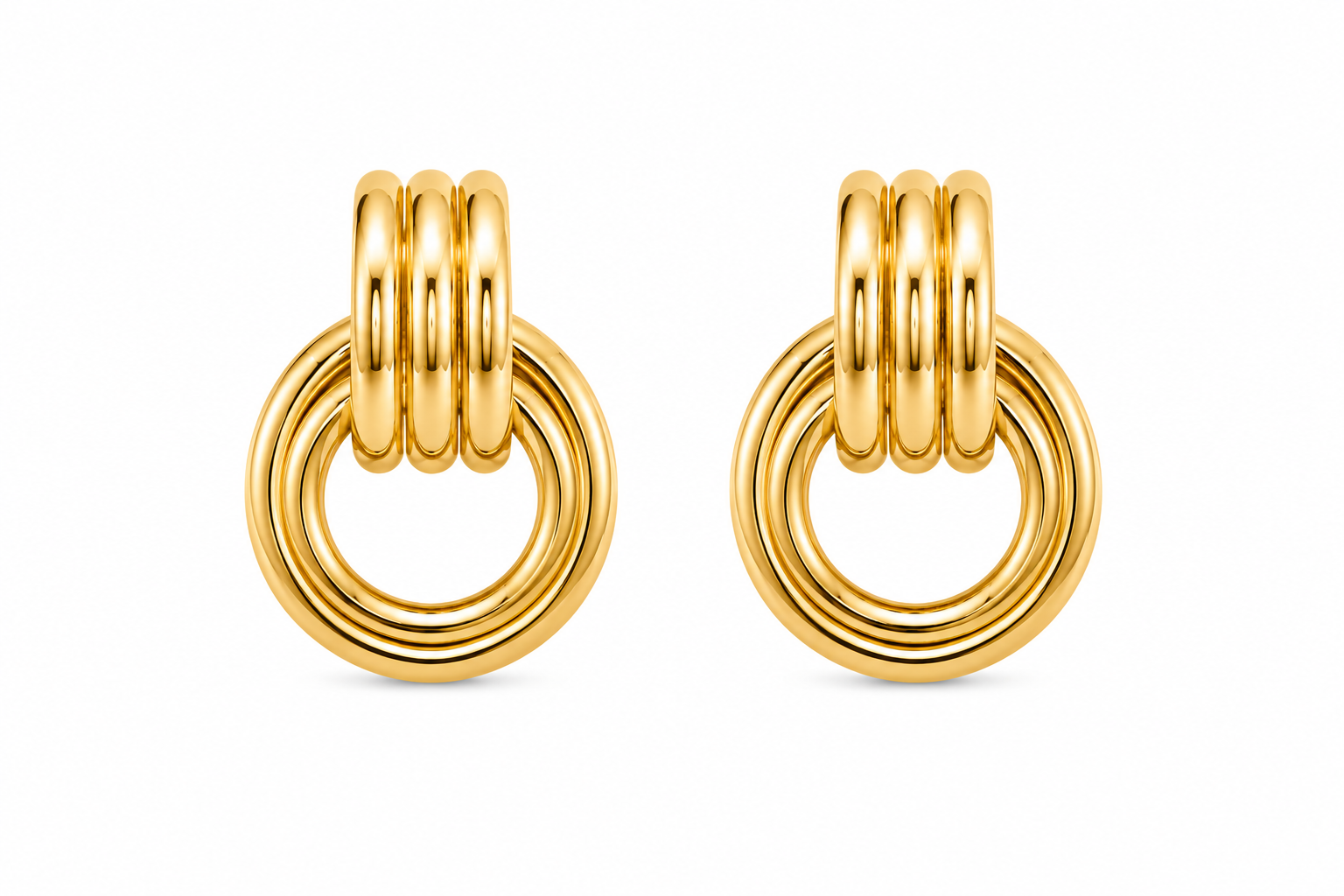 Gold Door Knock Earrings
