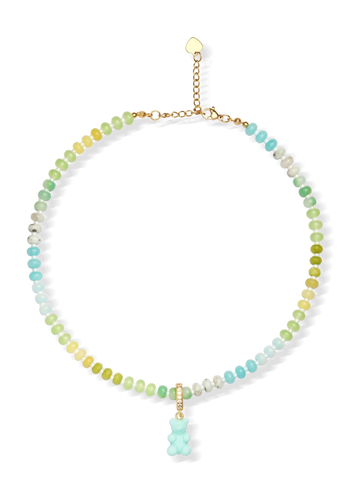 Tropical Blue  Nostalgia Bear Necklace