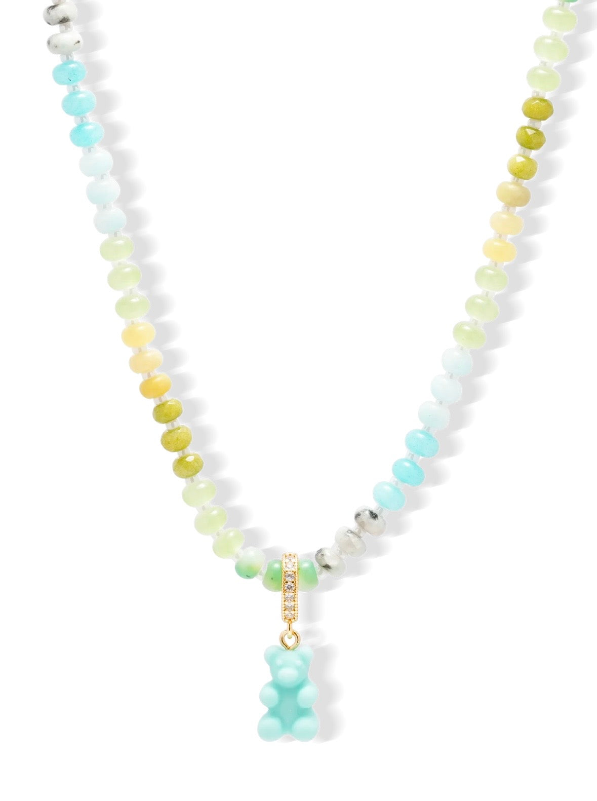 Tropical Blue  Nostalgia Bear Necklace