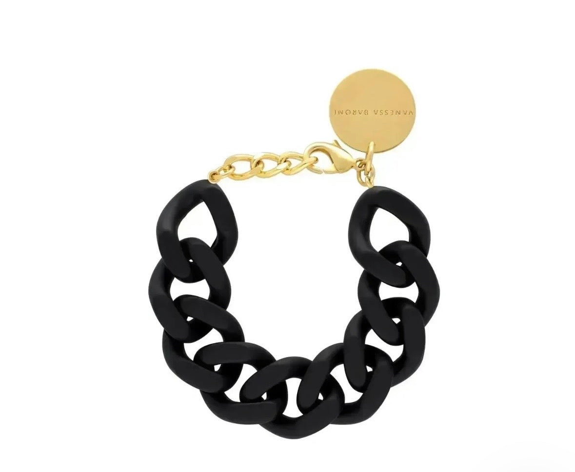 Flat Chain Bracelet Matt Black