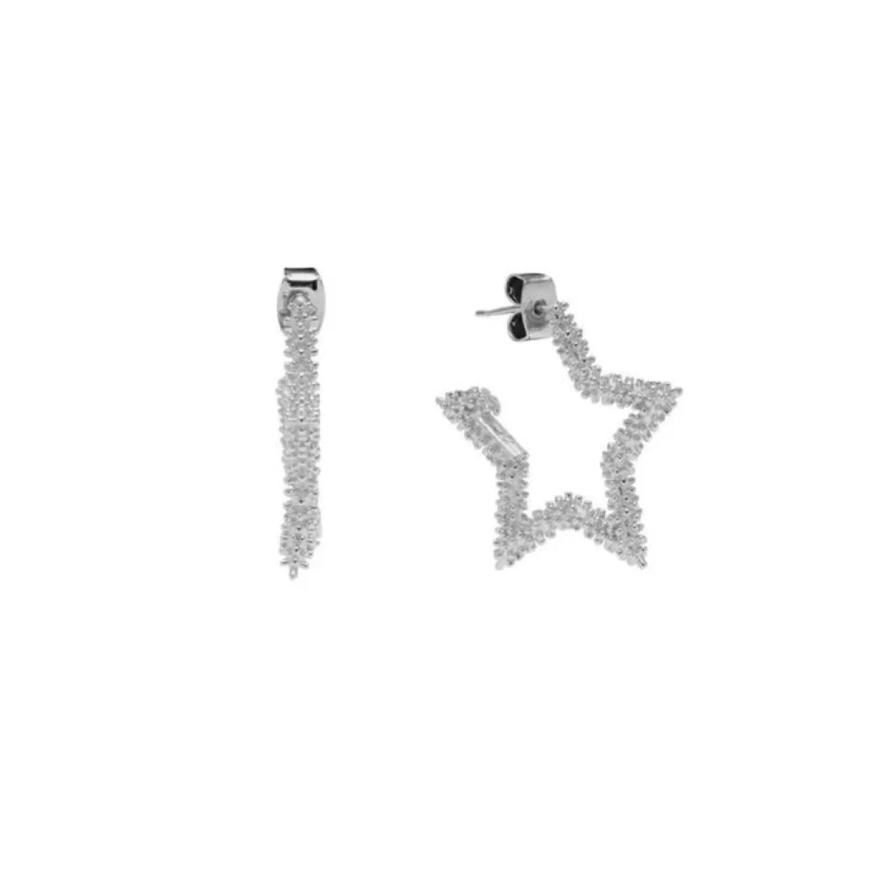 Silver Stardust Hoop Small