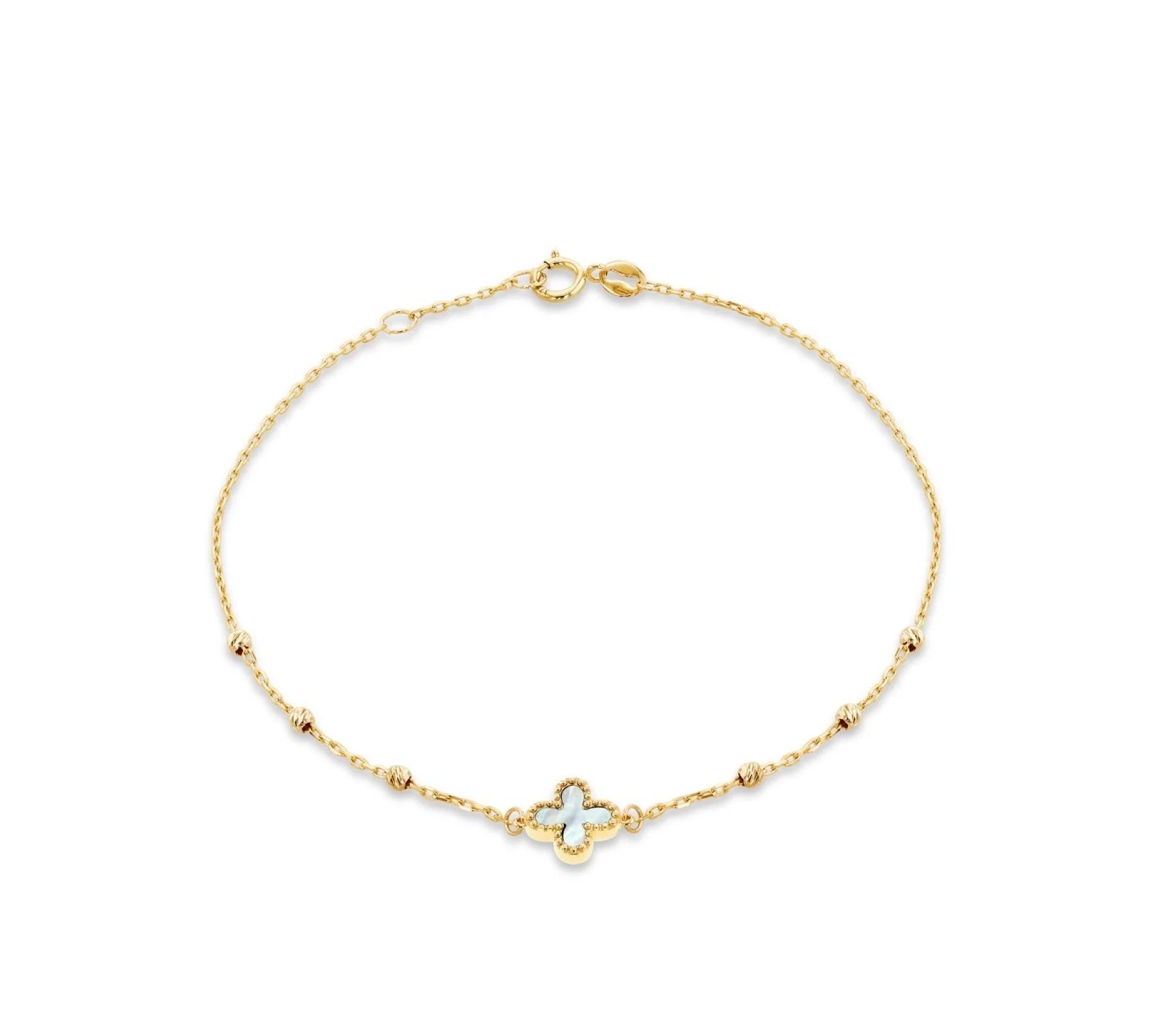 9ct White Clover Bracelet