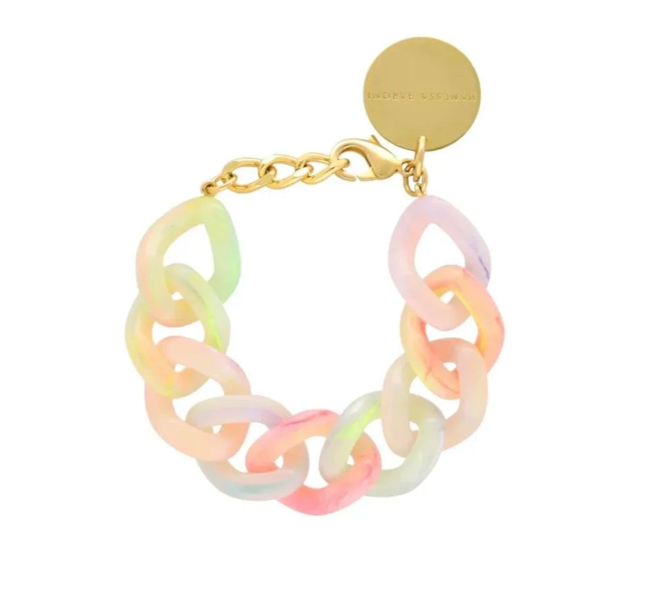 Flat Chain Bracelet Rainbow