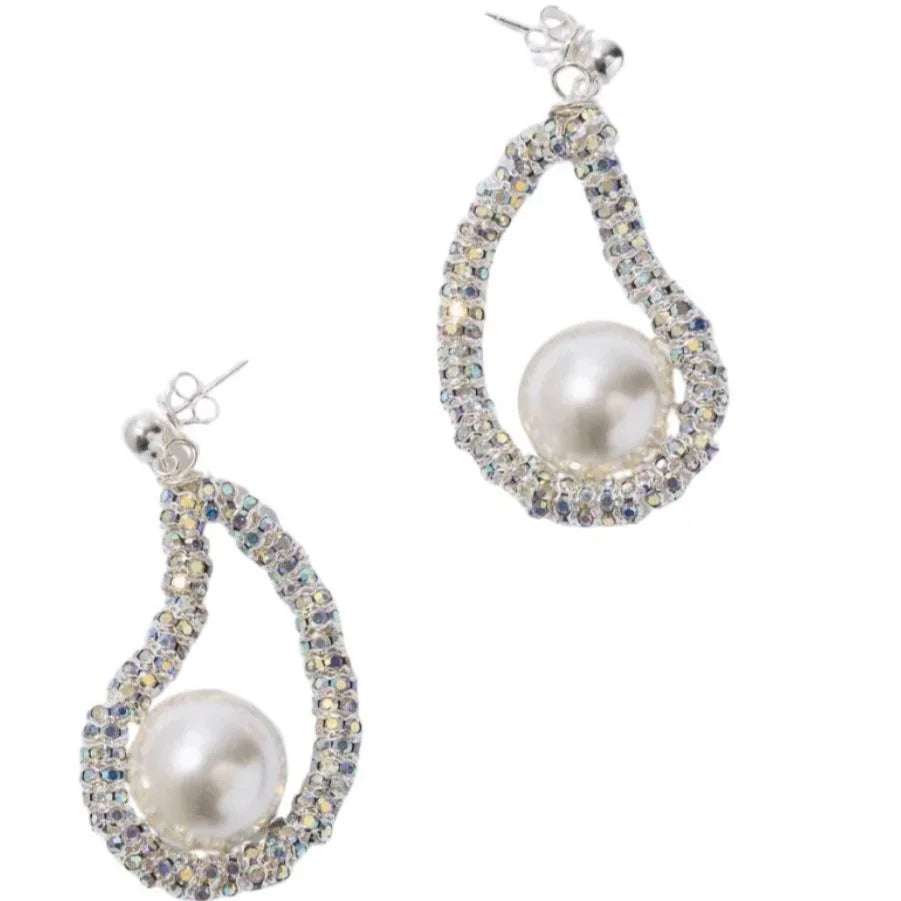 Silver Large Oyster Earrings