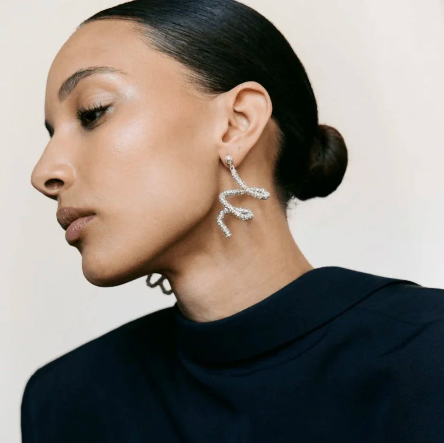 Silver Skinny Viper Earrings