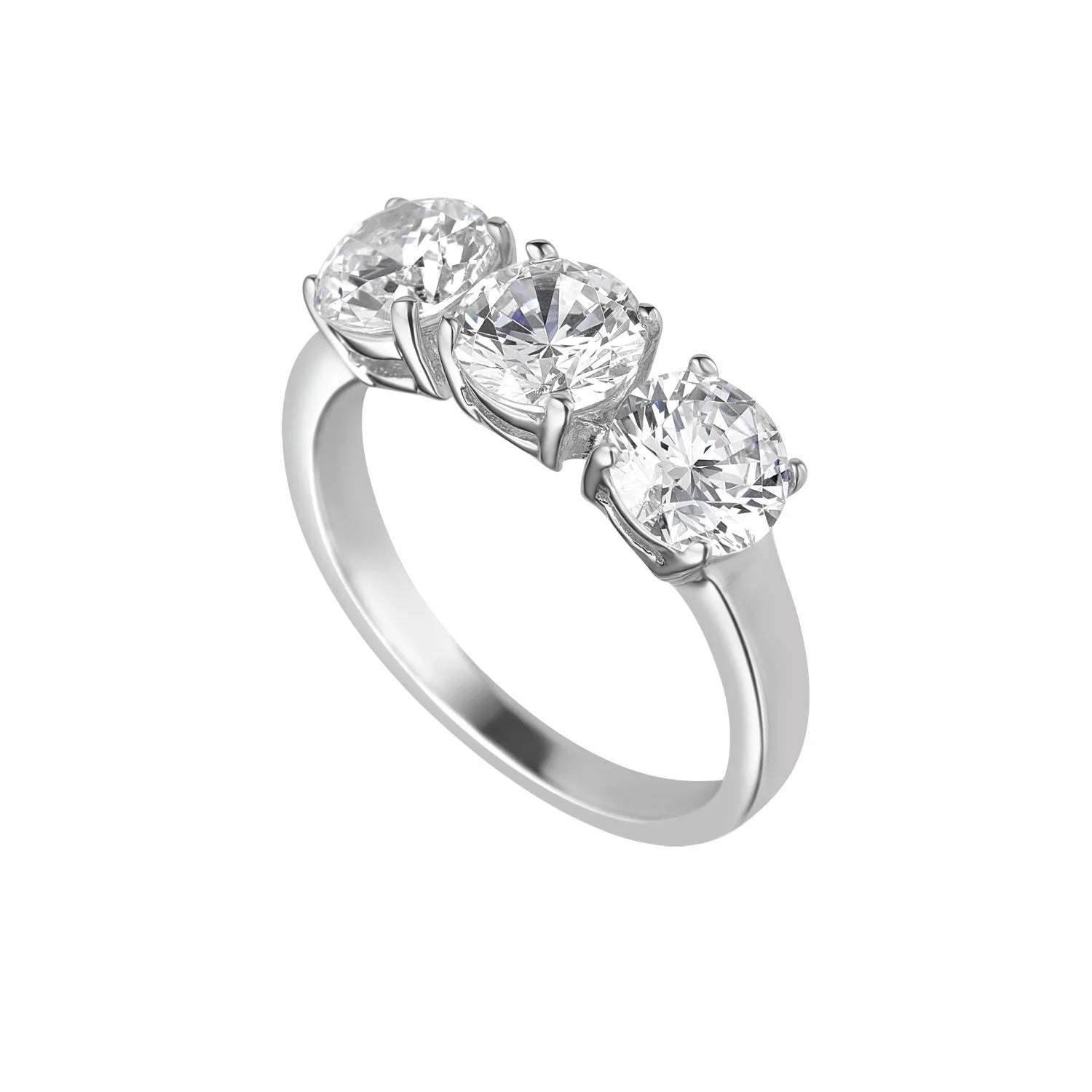 Silver Three Stone Ring