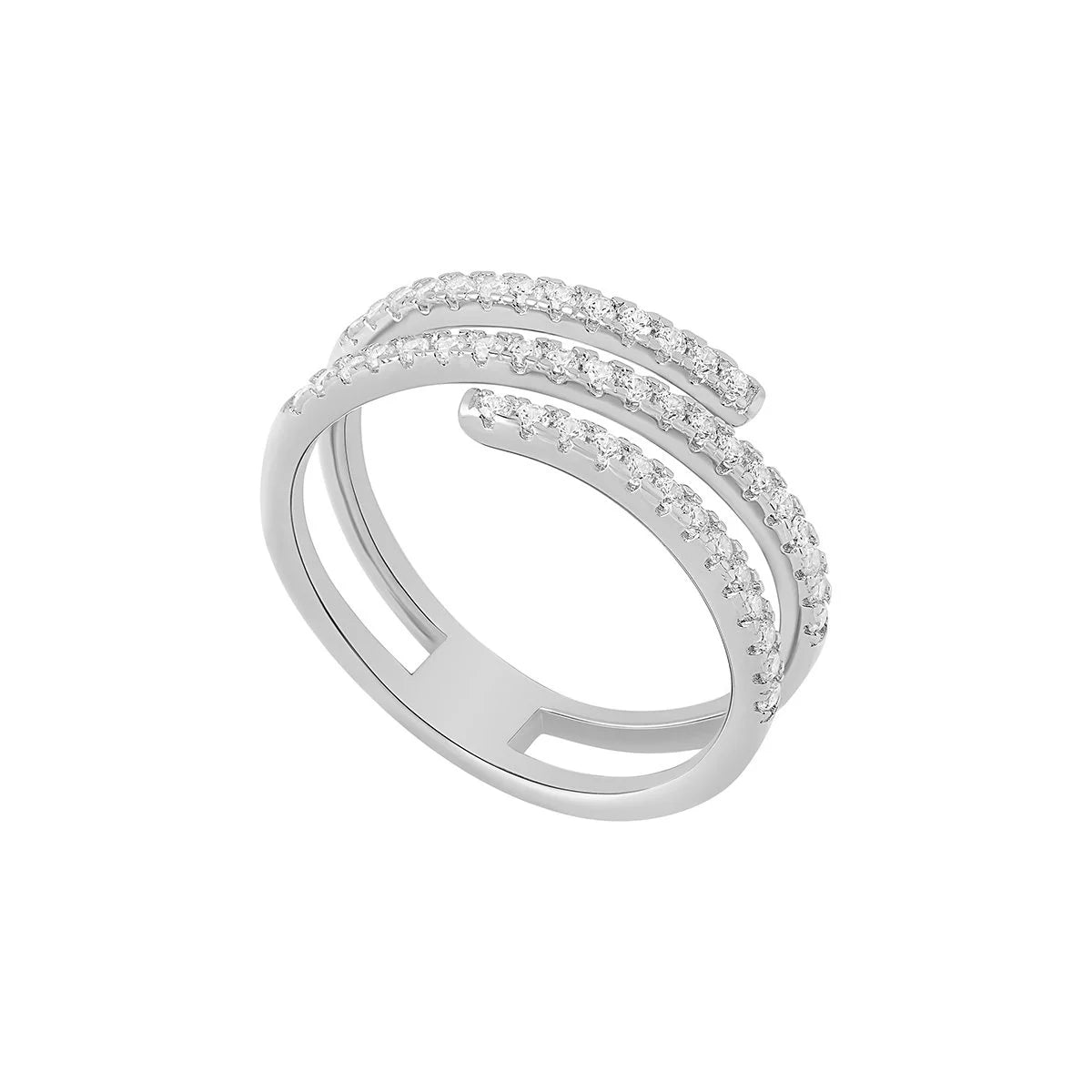 Silver Cz Wrap Around Ring