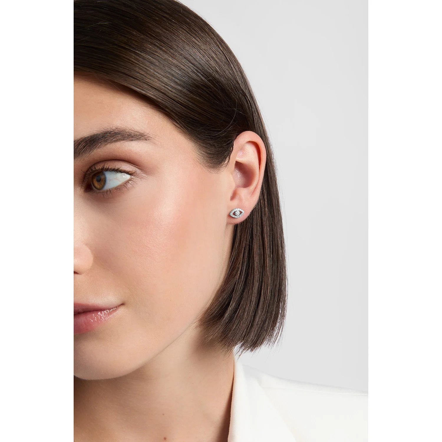 Silver Evil Eye Stud