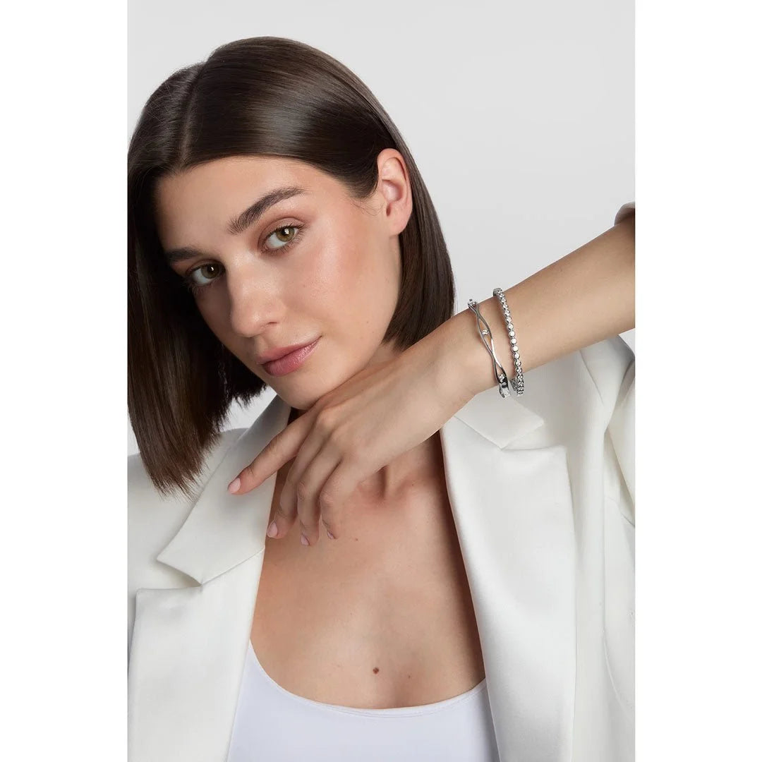 Silver CZ Rubover Bangle