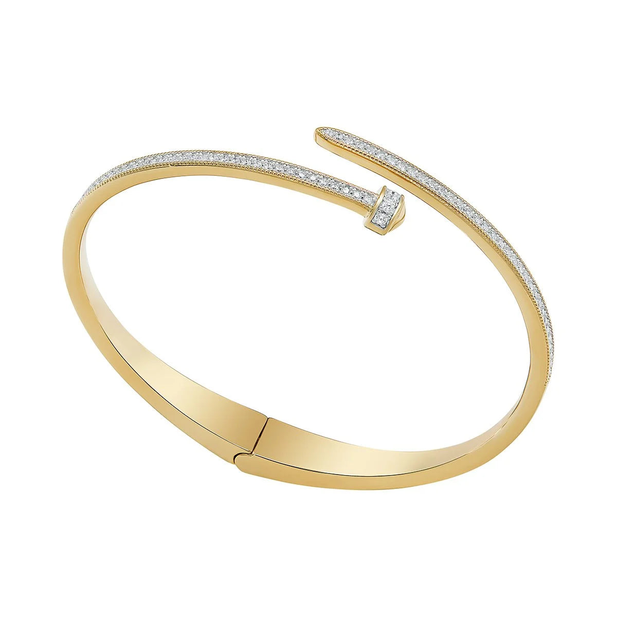 Gold CZ Nail Bangle