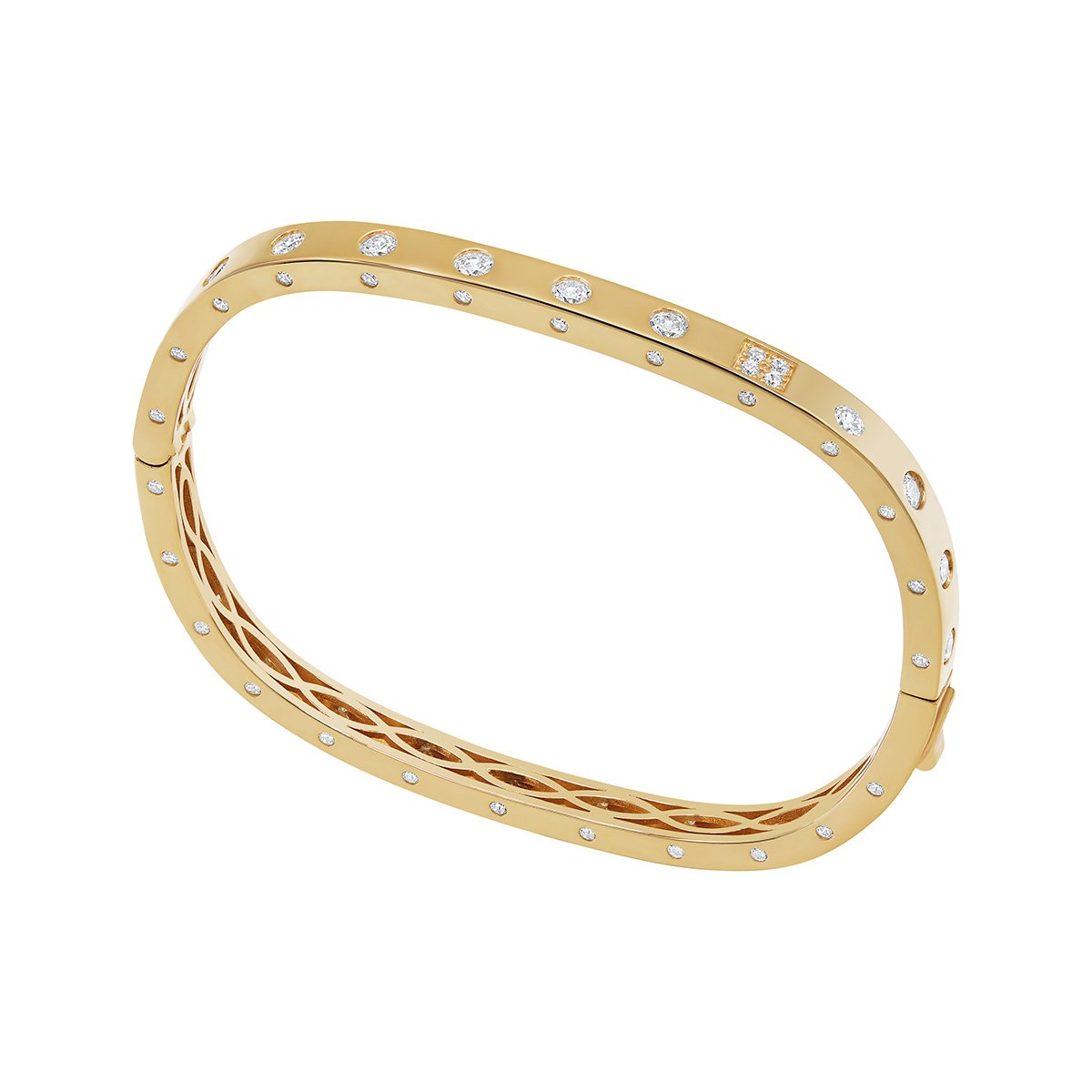 Gold CZ Rectangle Bangle