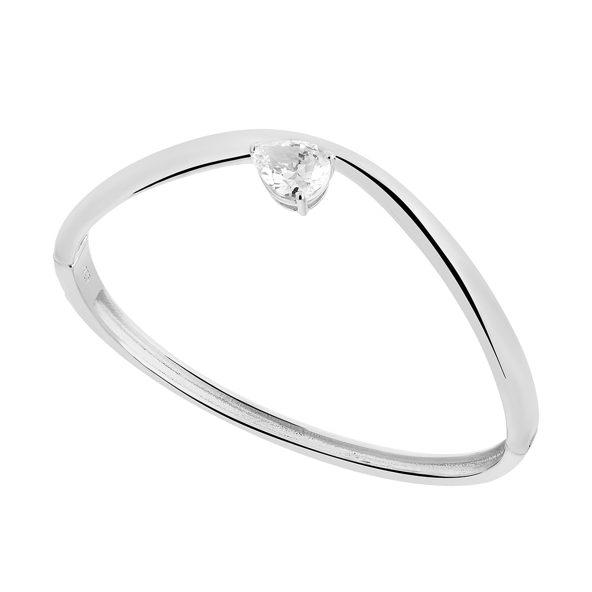 Silver Pear Drop Bangle
