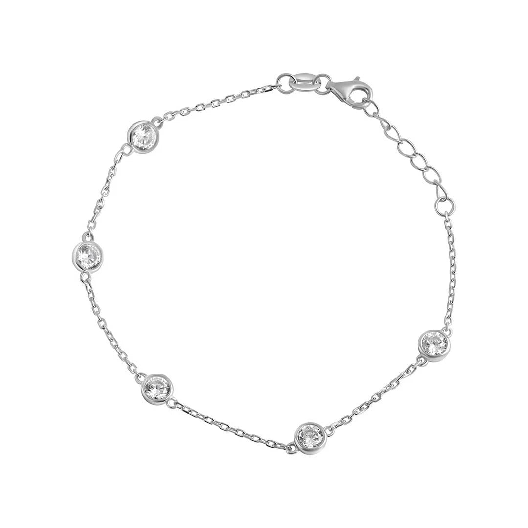 Silver CZ Rubover Bracelet