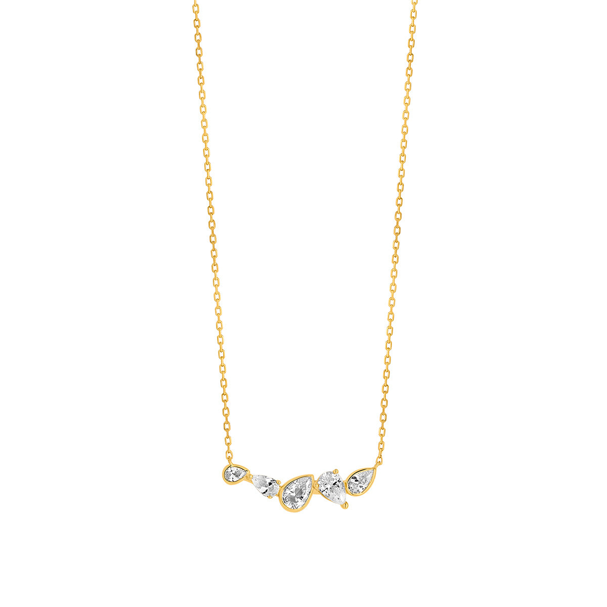 Gold Graduated Pear-Cut Necklace