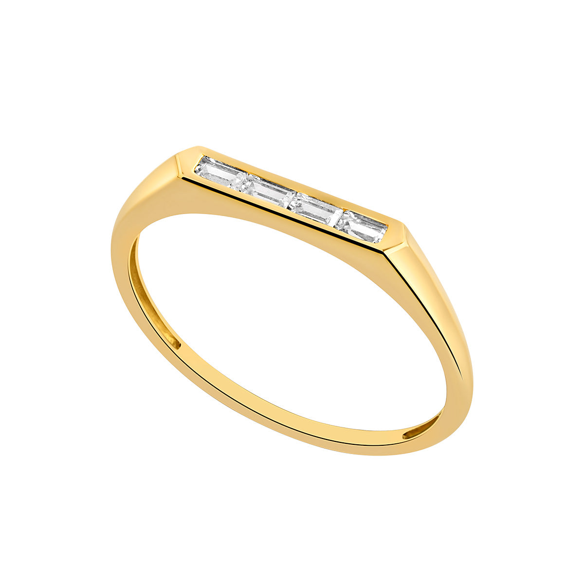 9ct Gold Baguette Bar Ring