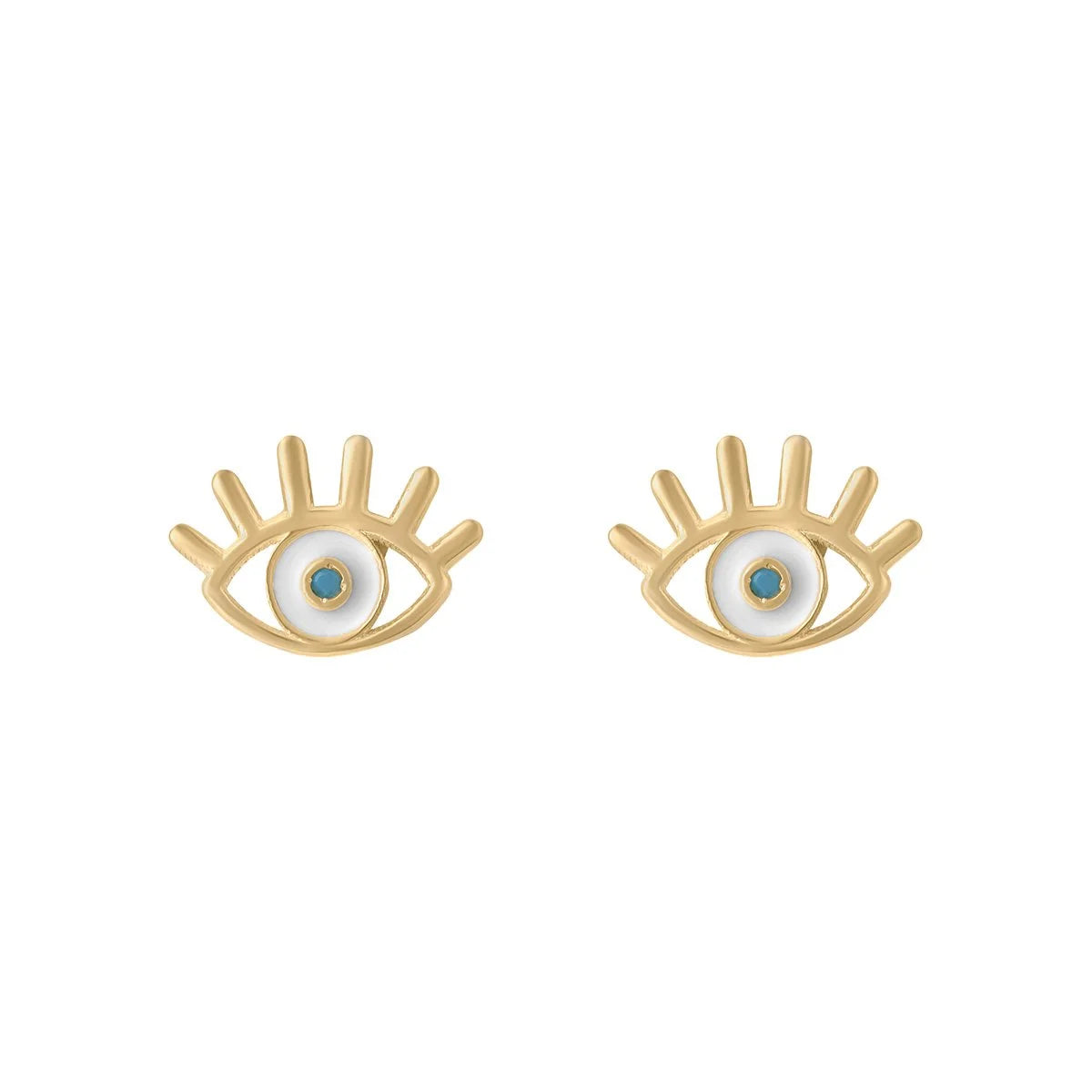 9ct Gold Evil Eye Stud Earrings