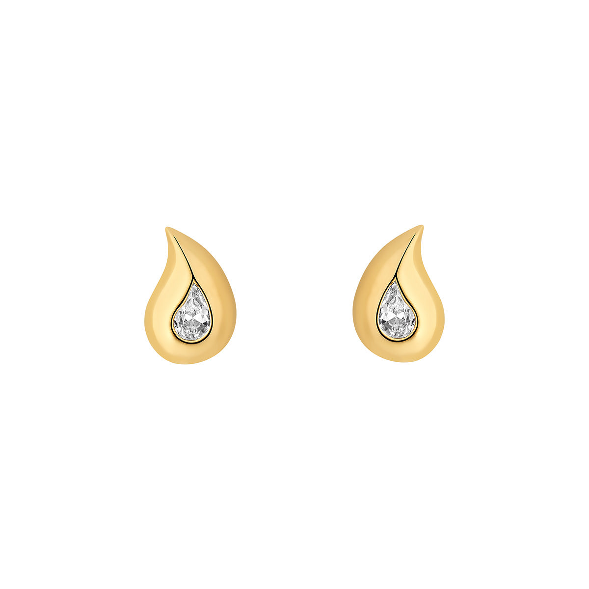 9ct Gold Pear Teardrop Studs