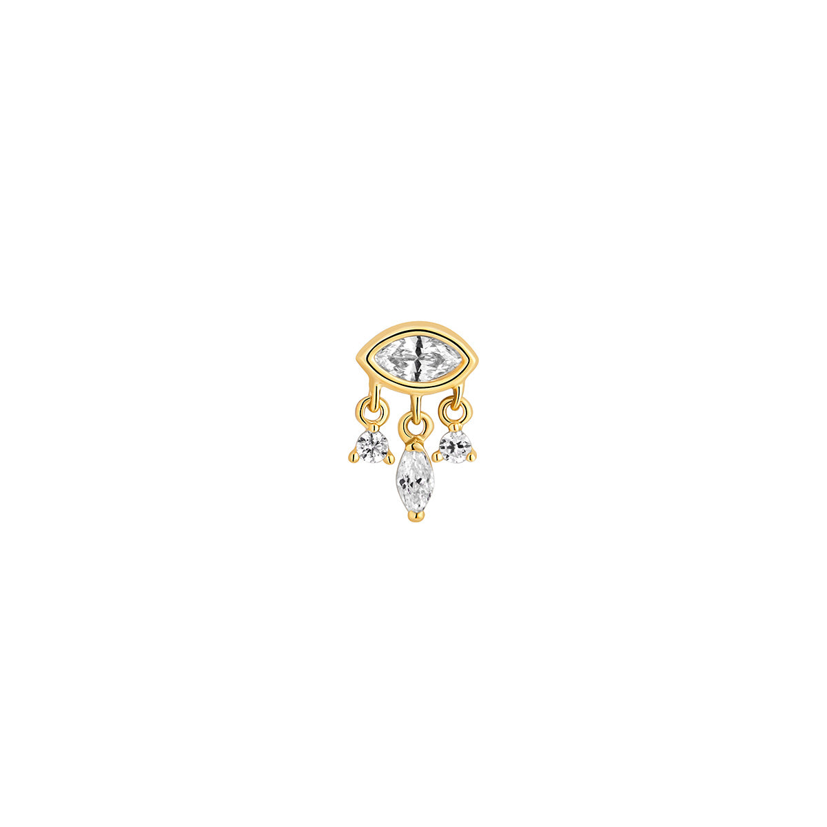 9ct Gold Marquise Drop Flatback