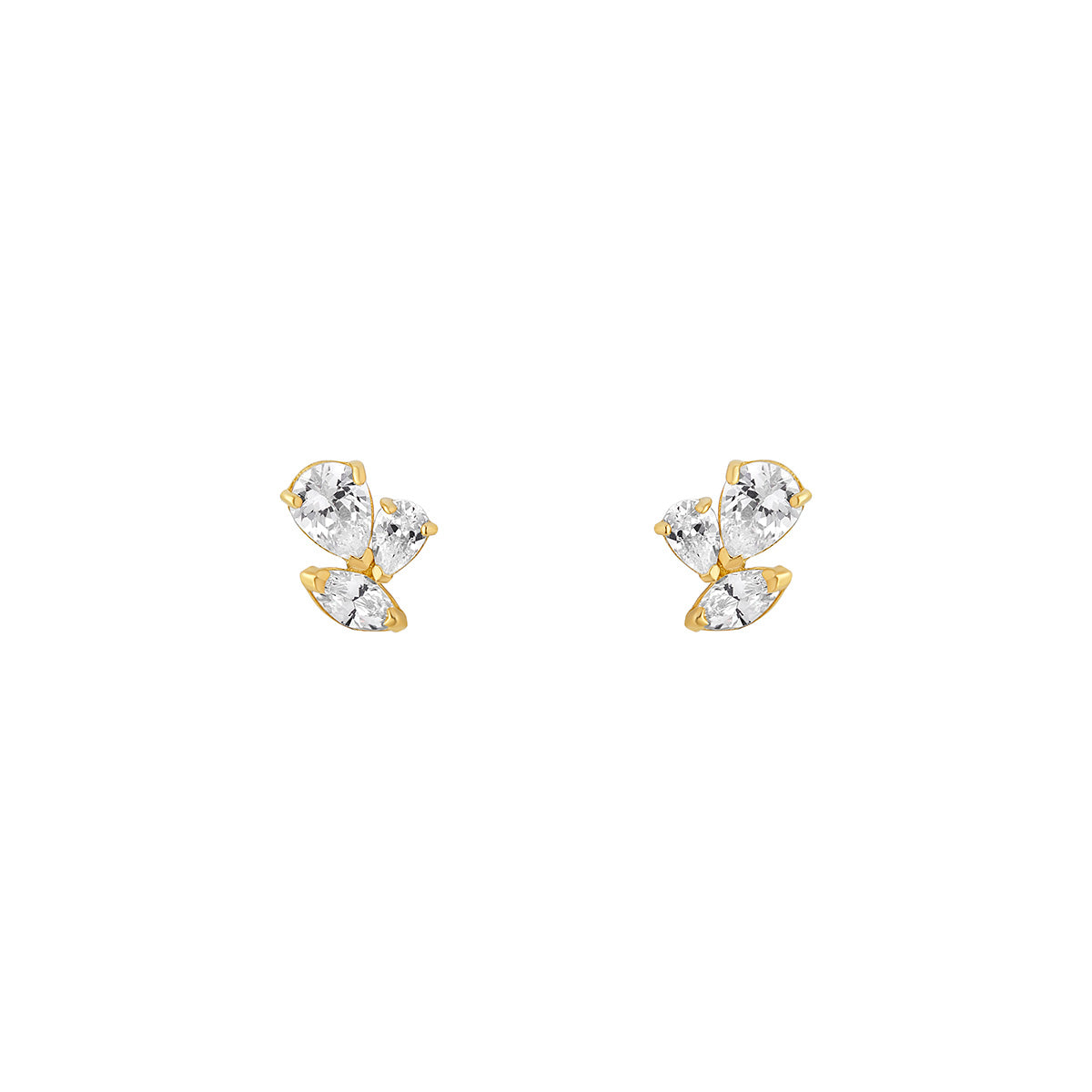 9ct Gold Petal Cluster Studs