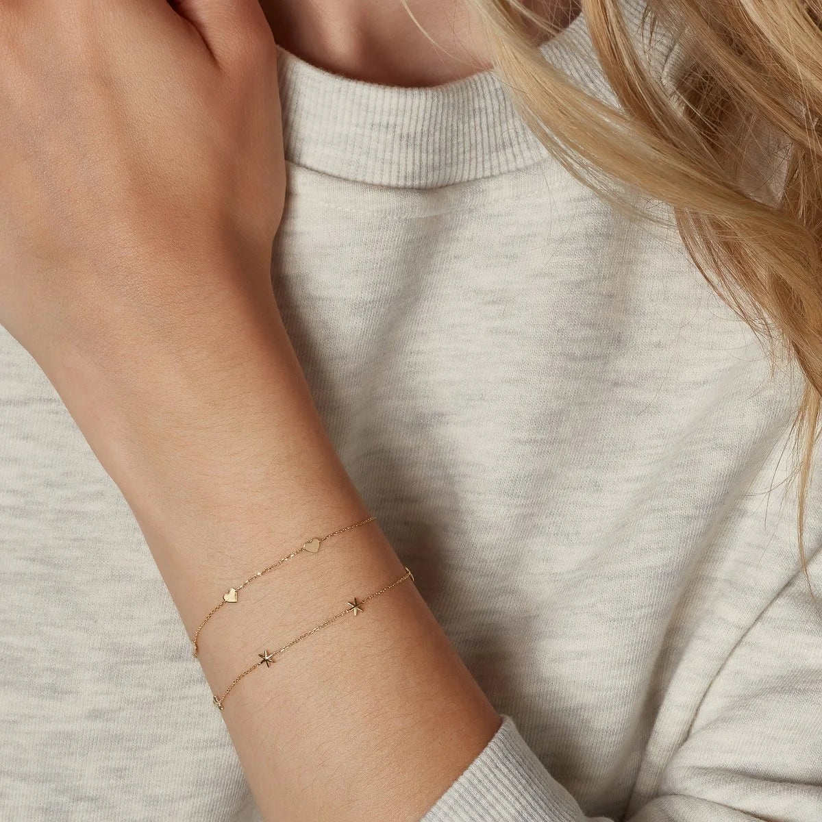 9ct Gold Five Star Bracelet