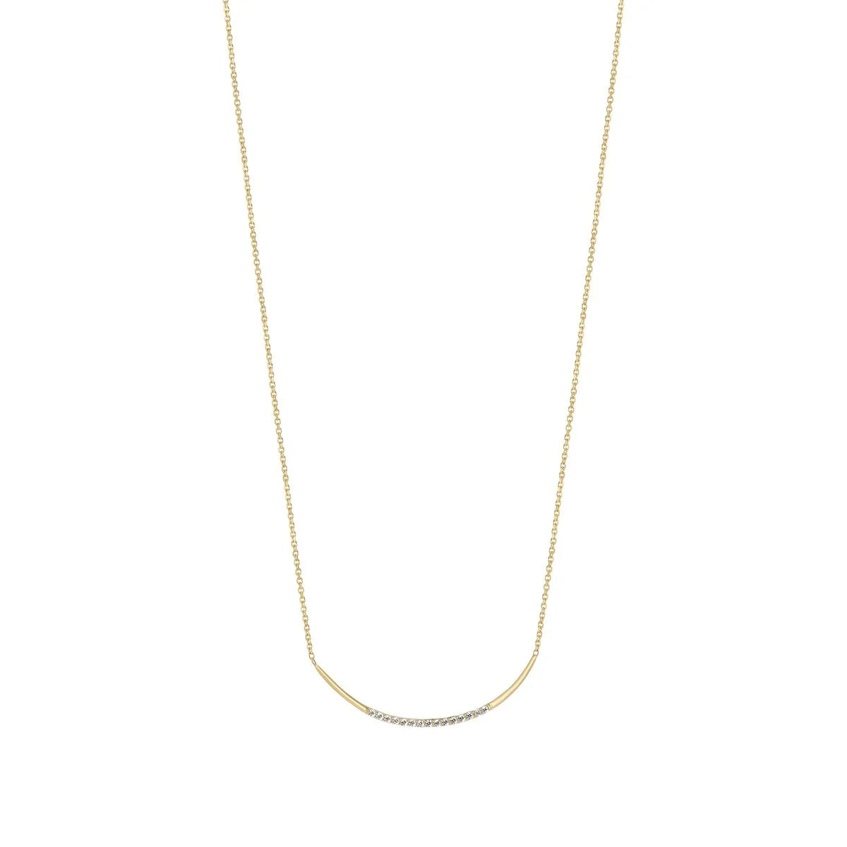 9ct Gold Cz Bar Necklace