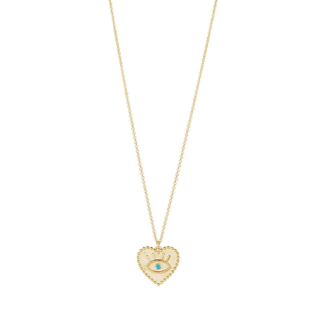 9ct Gold Gold Evil Eye Heart Necklace