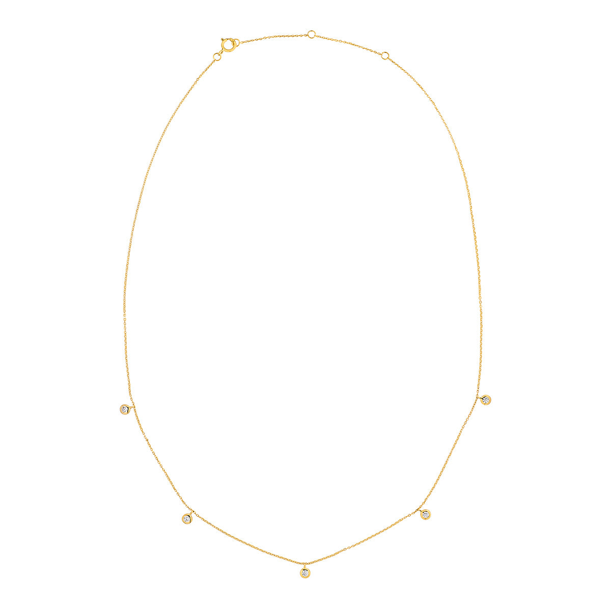 9ct Gold Five Droplet Necklace