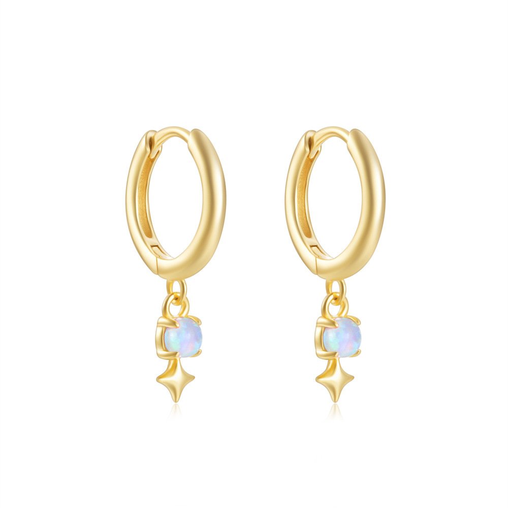 Opal Drop Hoop