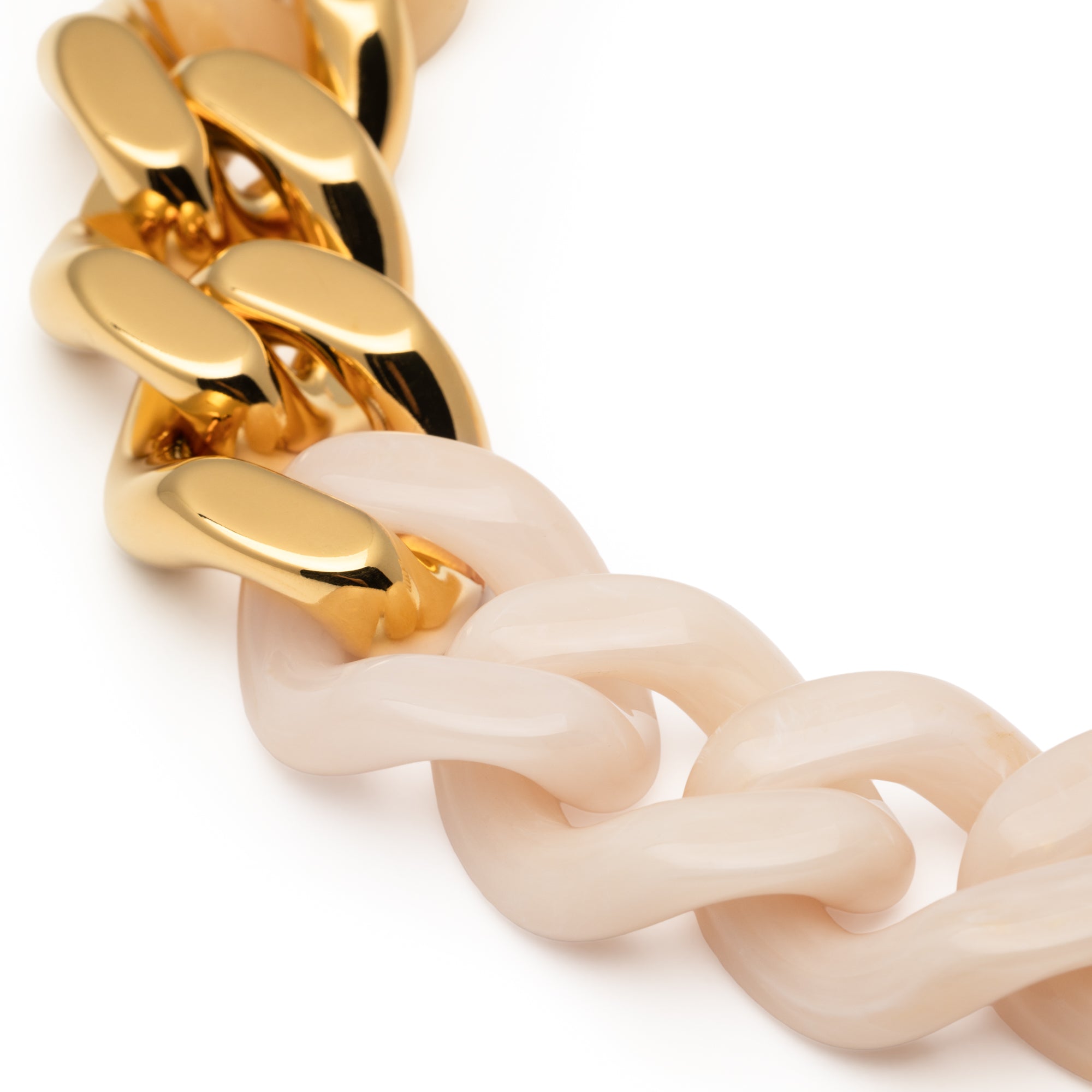 Flat Chain Necklace Latte Marble