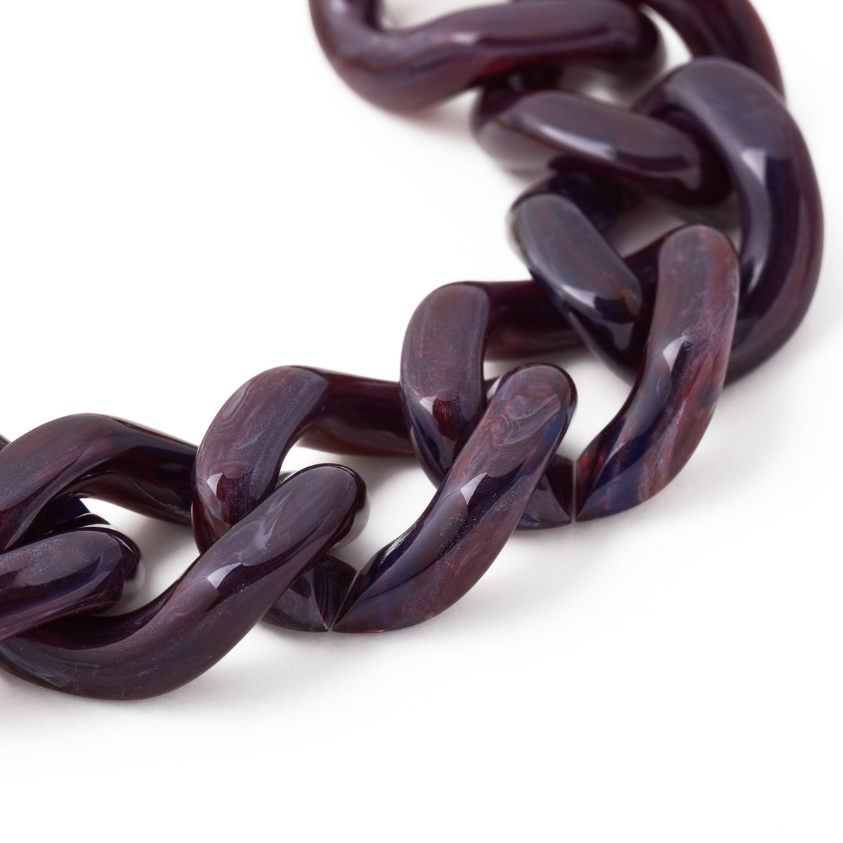 Flat Chain Bracelet Aubergine  Marble