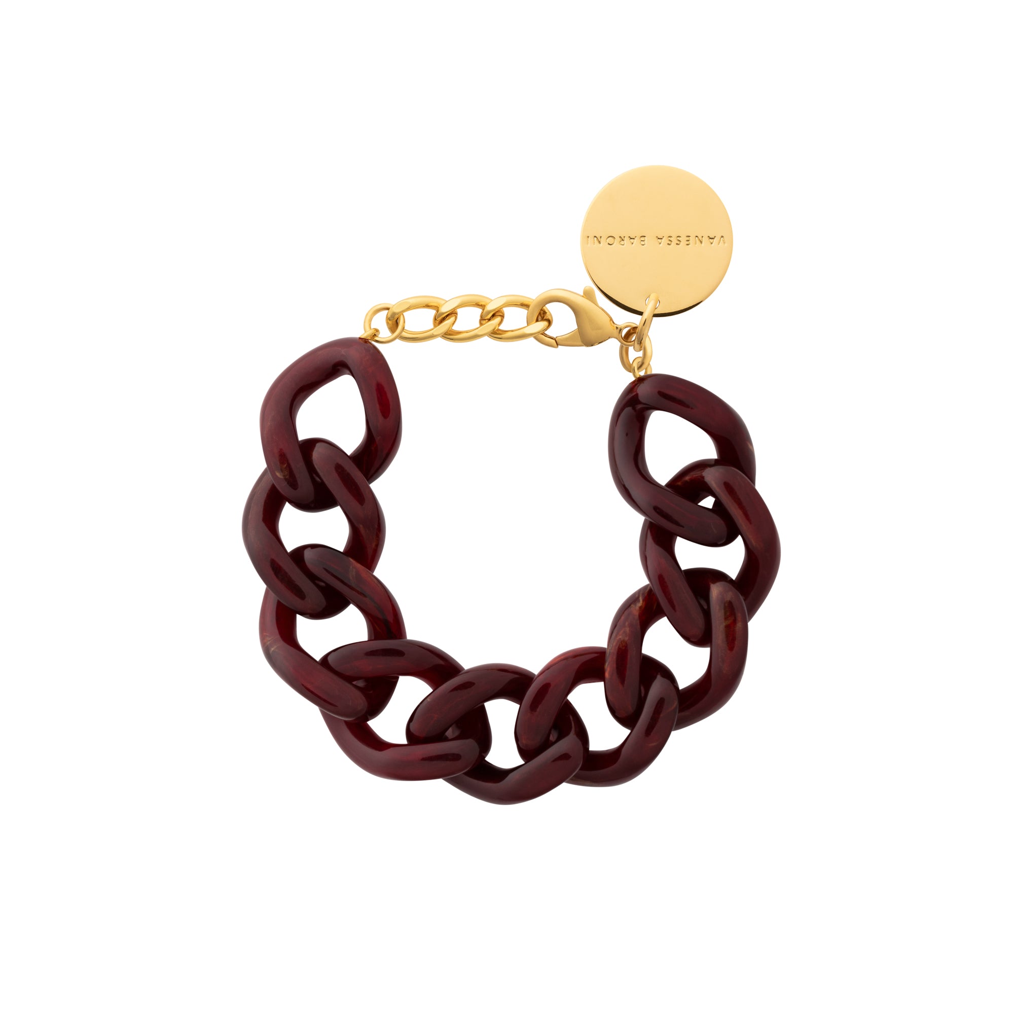 Flat Chain Bracelet Bordeaux  Marble