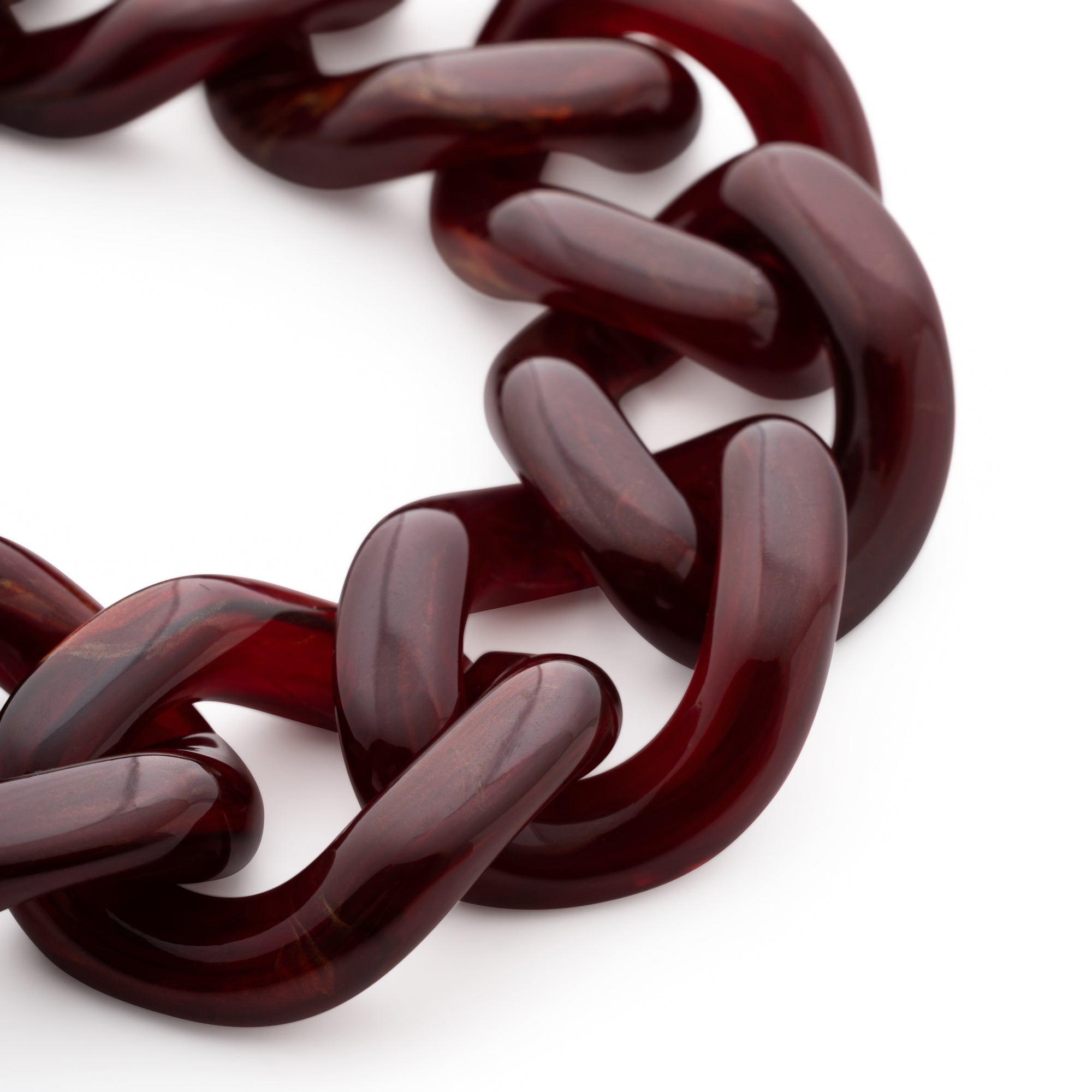 Flat Chain Bracelet Bordeaux  Marble