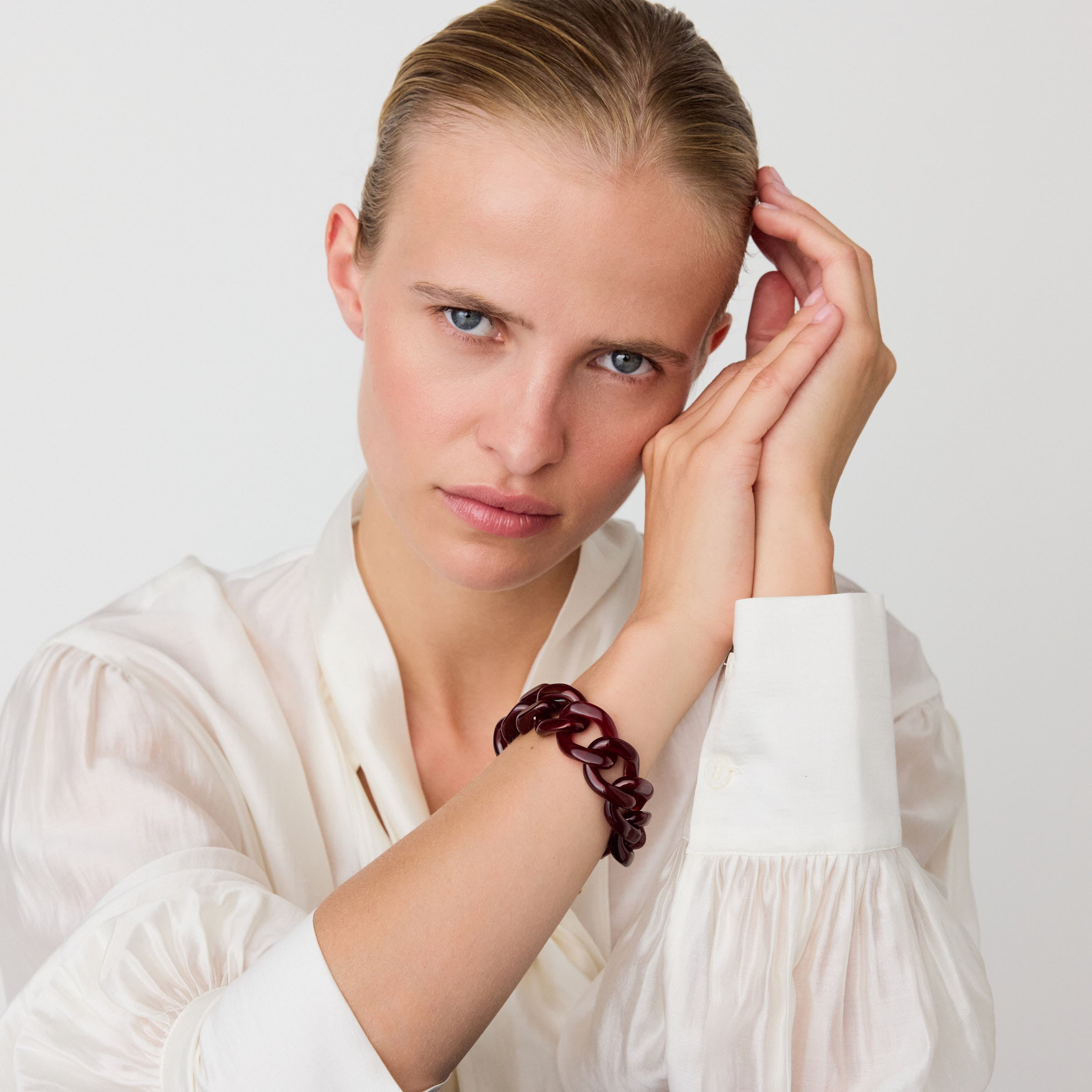 Flat Chain Bracelet Bordeaux  Marble