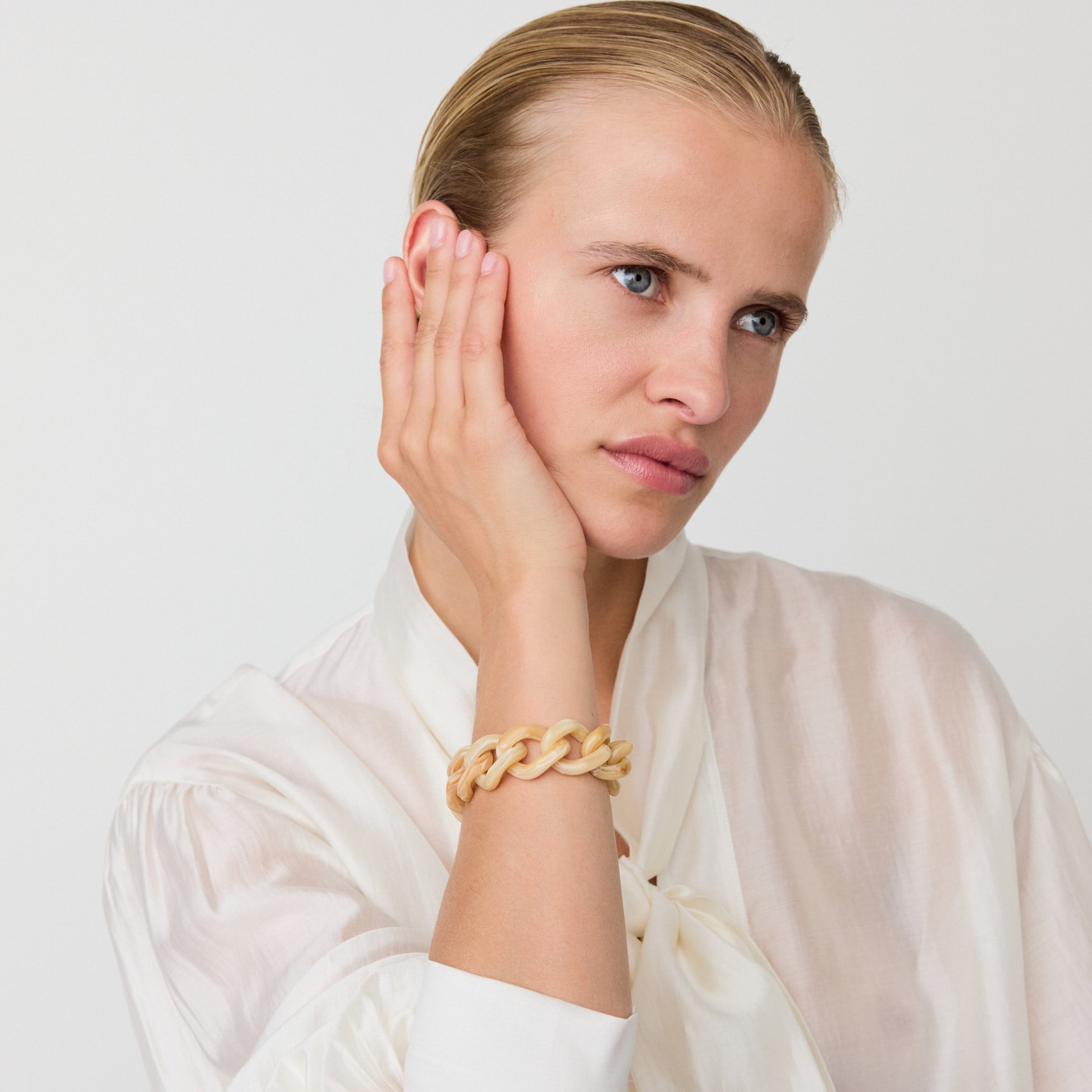 Flat Chain Bracelet Creme Brulee Marble