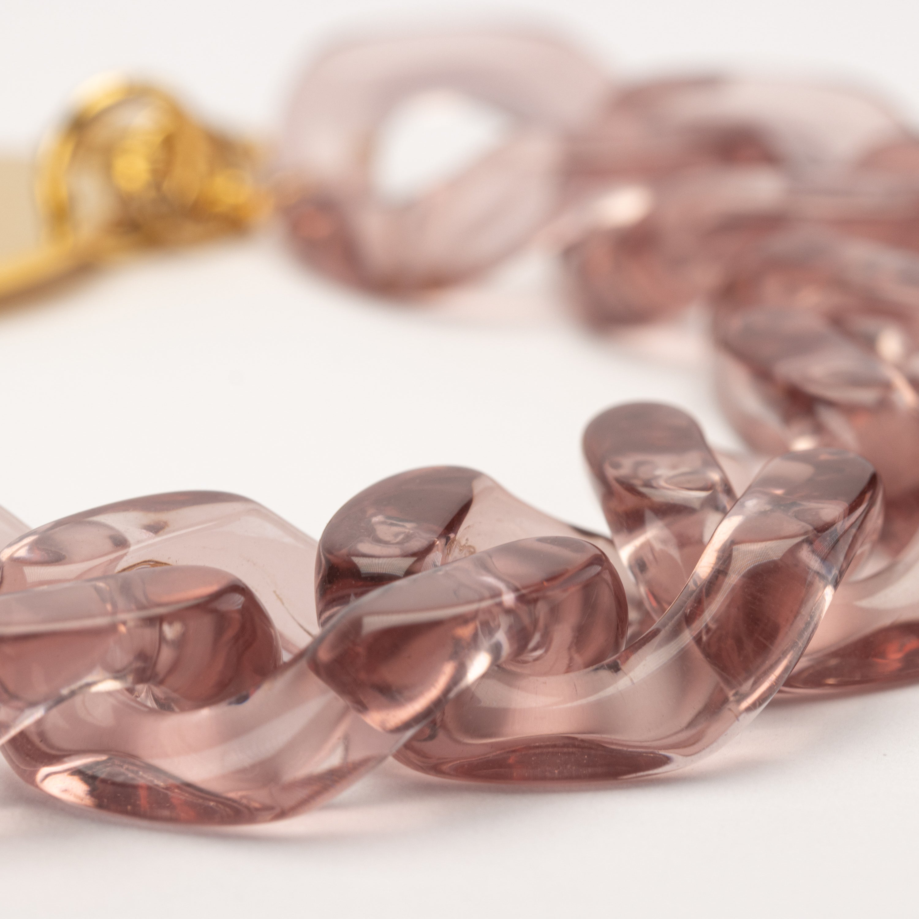 Flat Chain Bracelet Clear Taupe