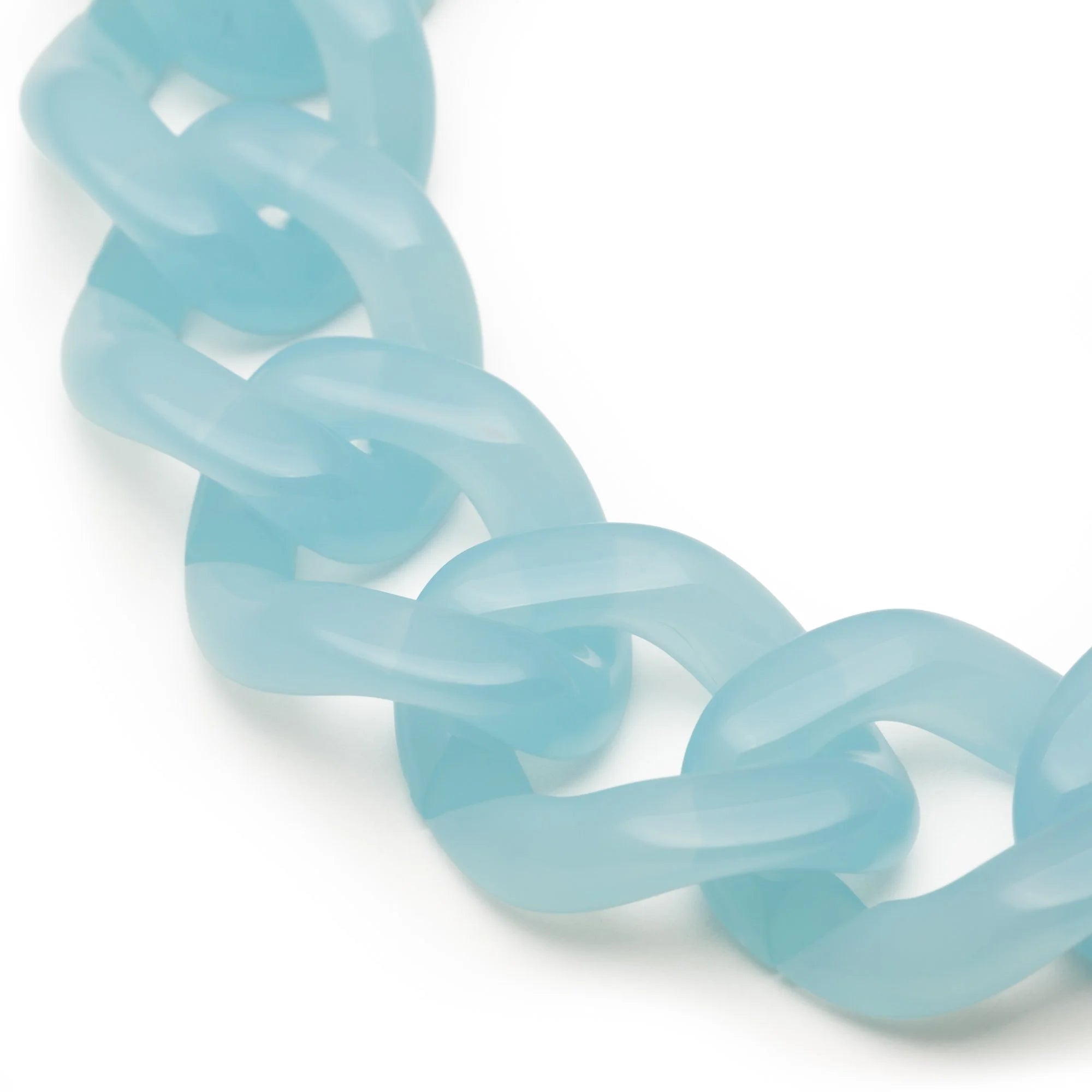 Flat Chain Opaline Blue  Bracelet