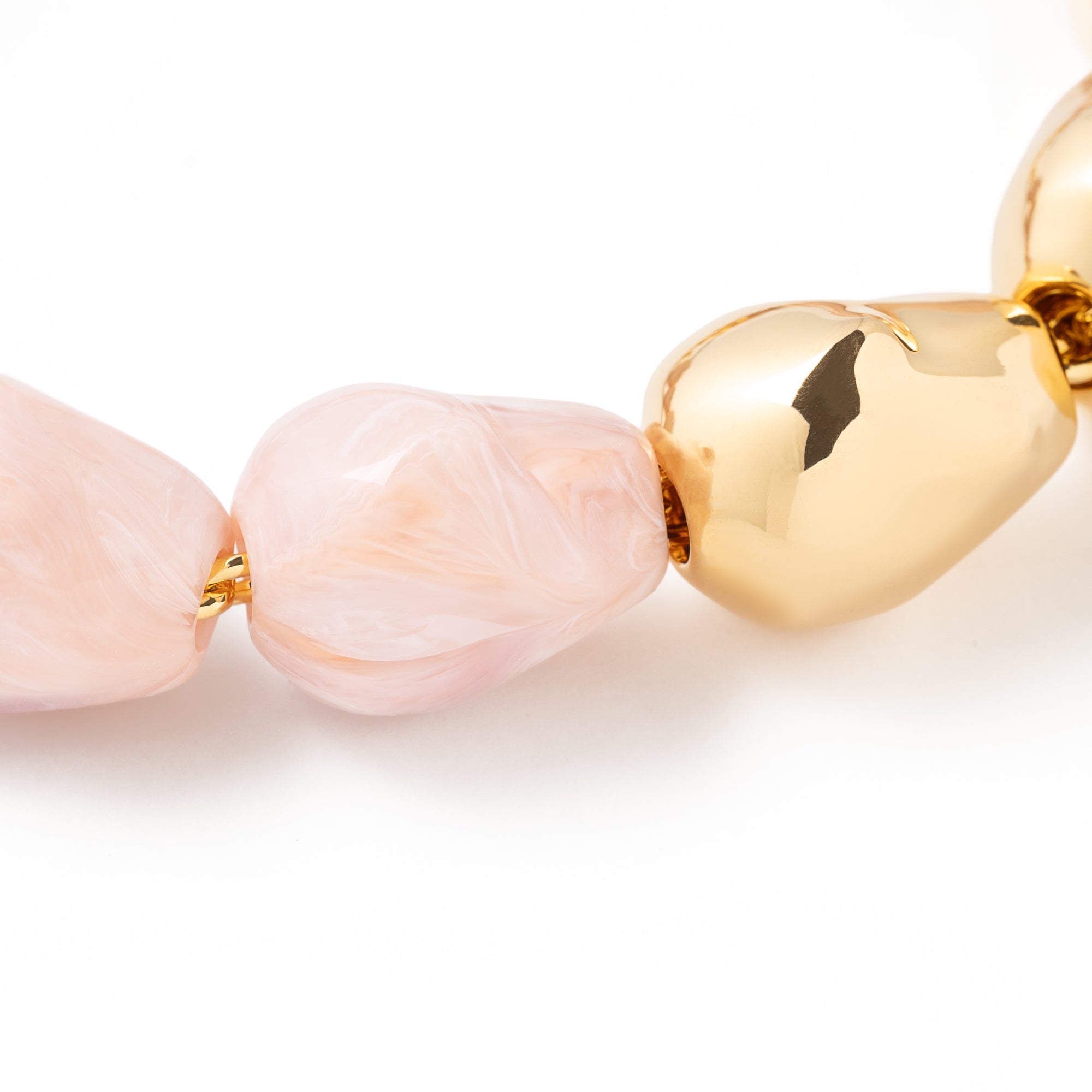 Organic Pearl Necklace Ivory Rose Marble