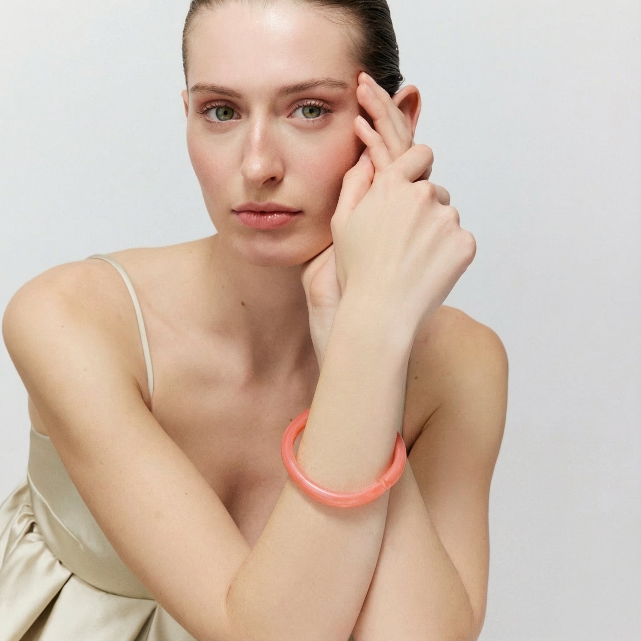 Soft Edge Watermelon Marble Bangle