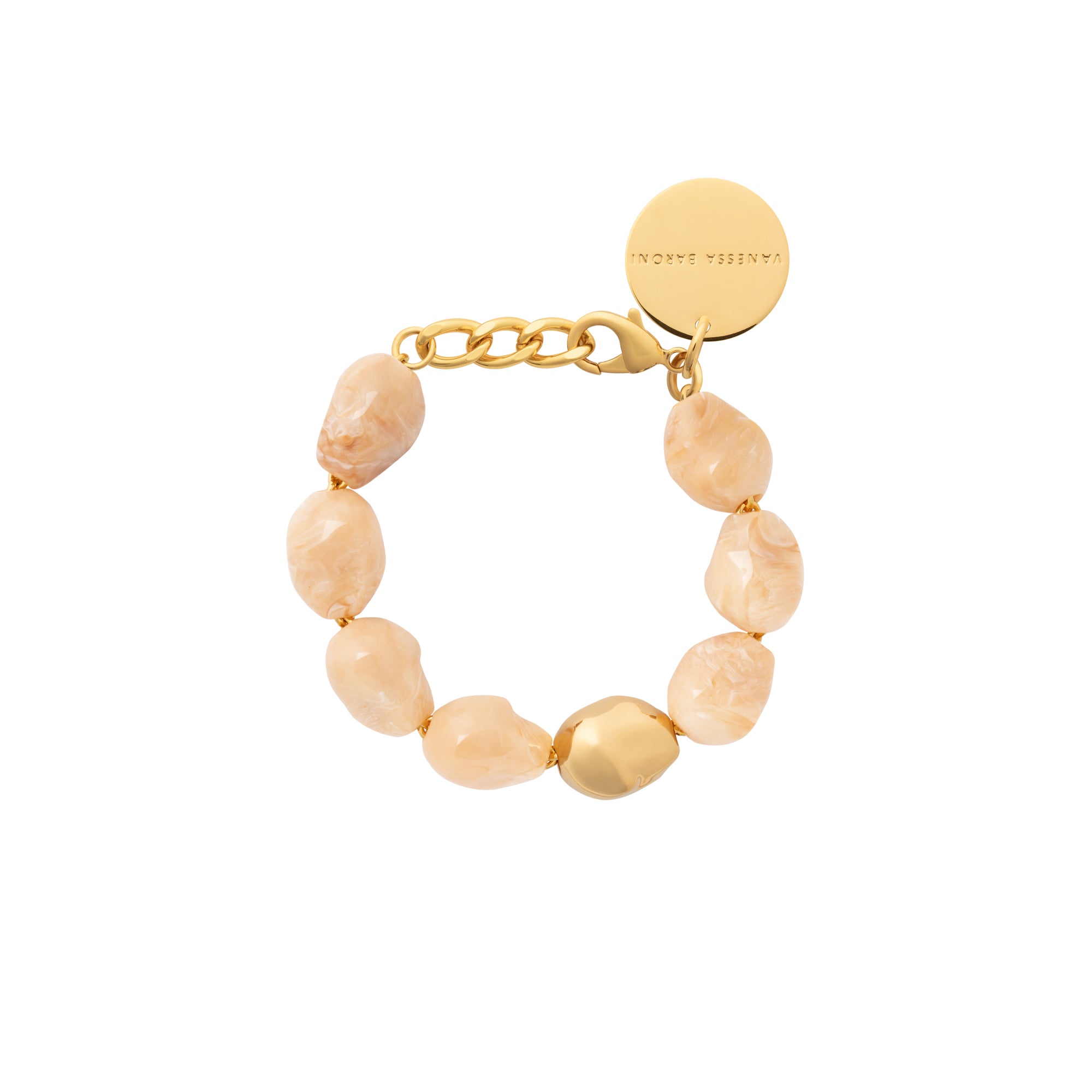 Organic Pearl Bracelet Gold Creme Brulee