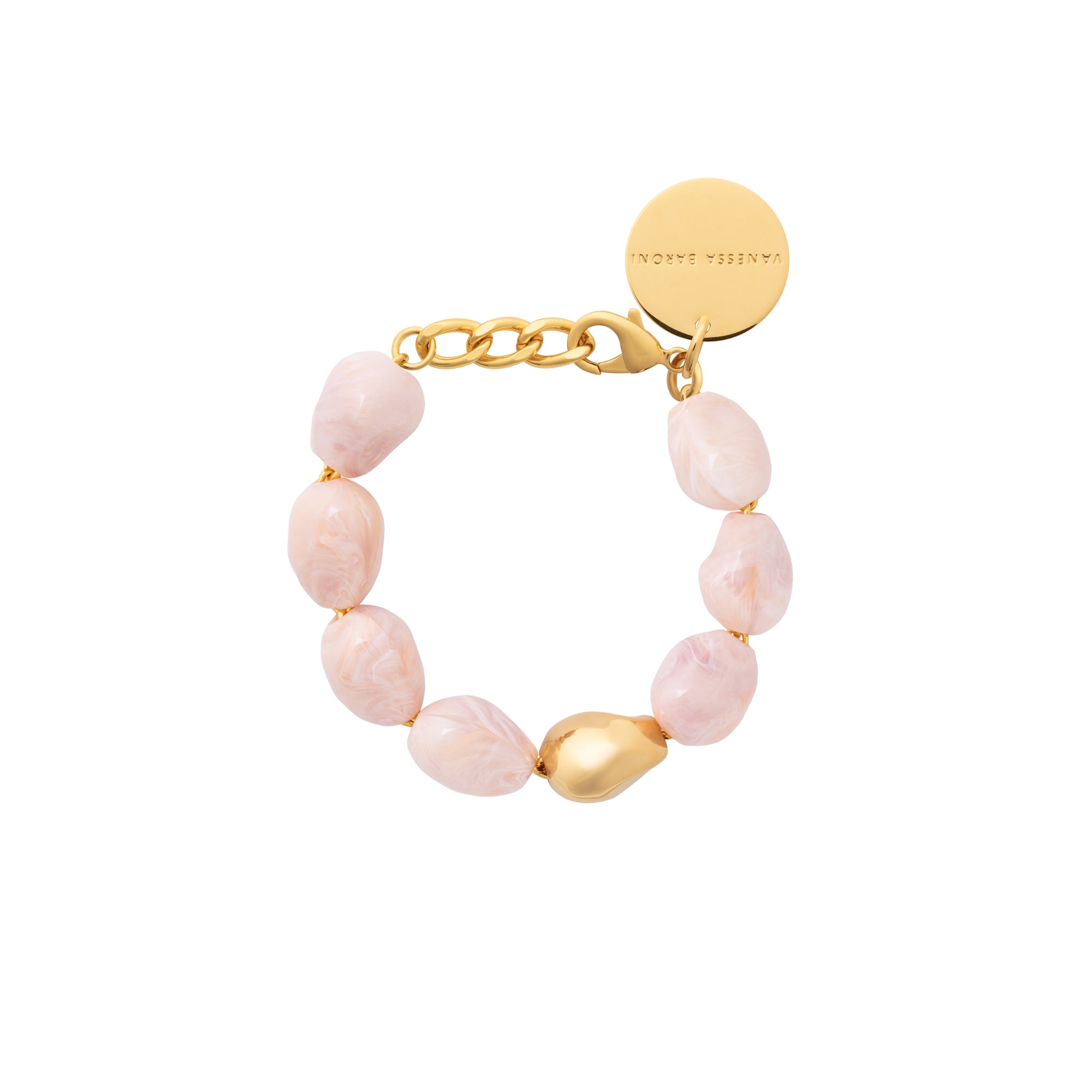 Organic Pearl Bracelet Gold Ivory Rose