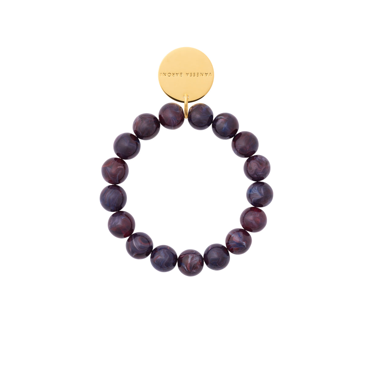Mini Beads Flex Bracelet Aubergine Marble