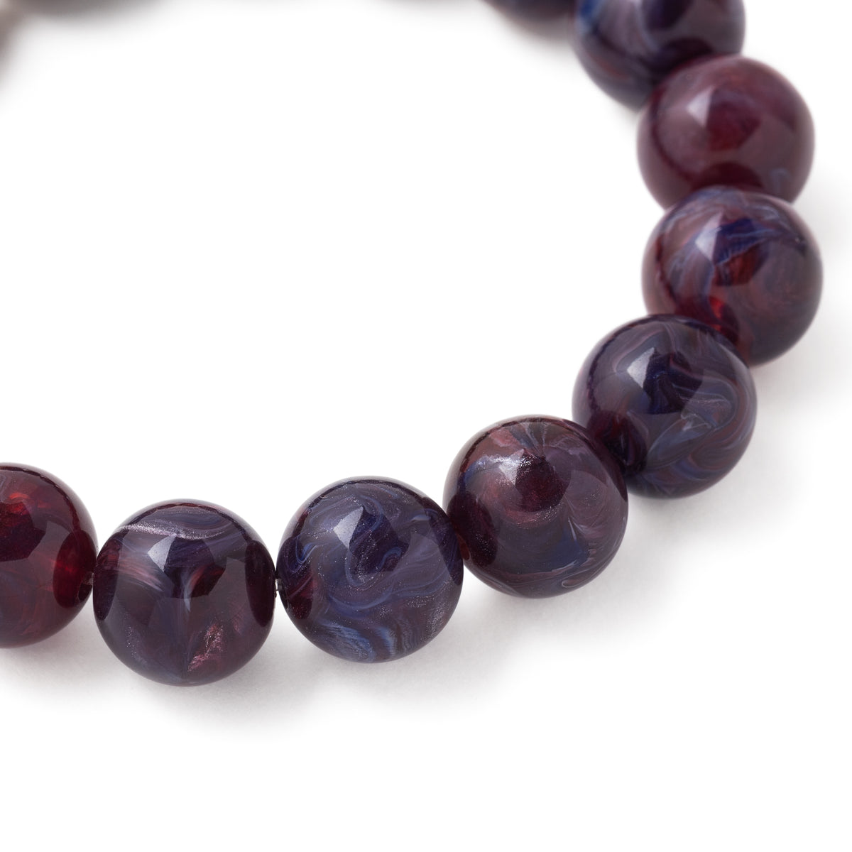 Mini Beads Flex Bracelet Aubergine Marble