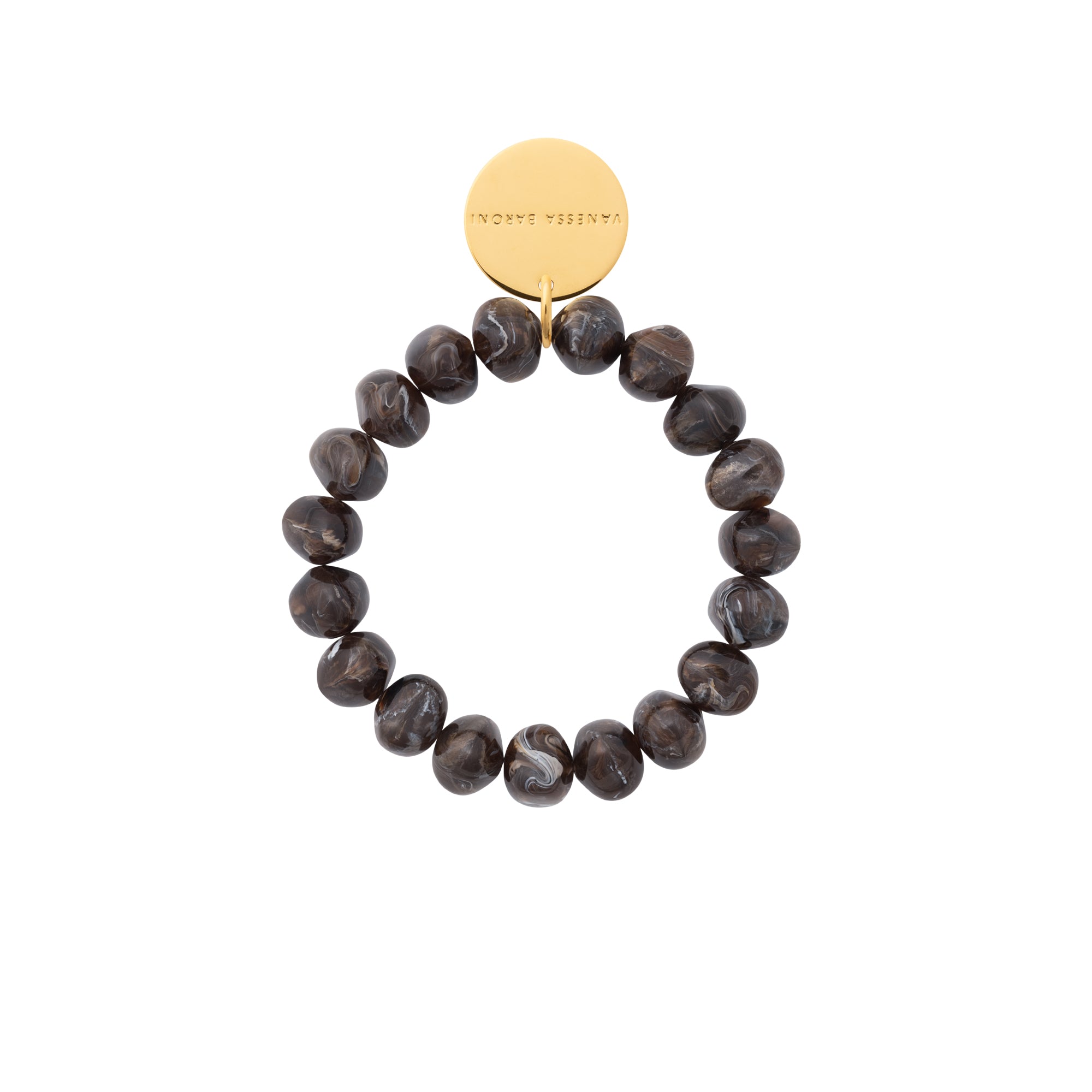 Mini Stone Flex Bracelet Dark Brown Marble